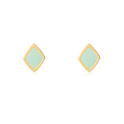 Gold Diamond Pebble Studs - Coralandmint