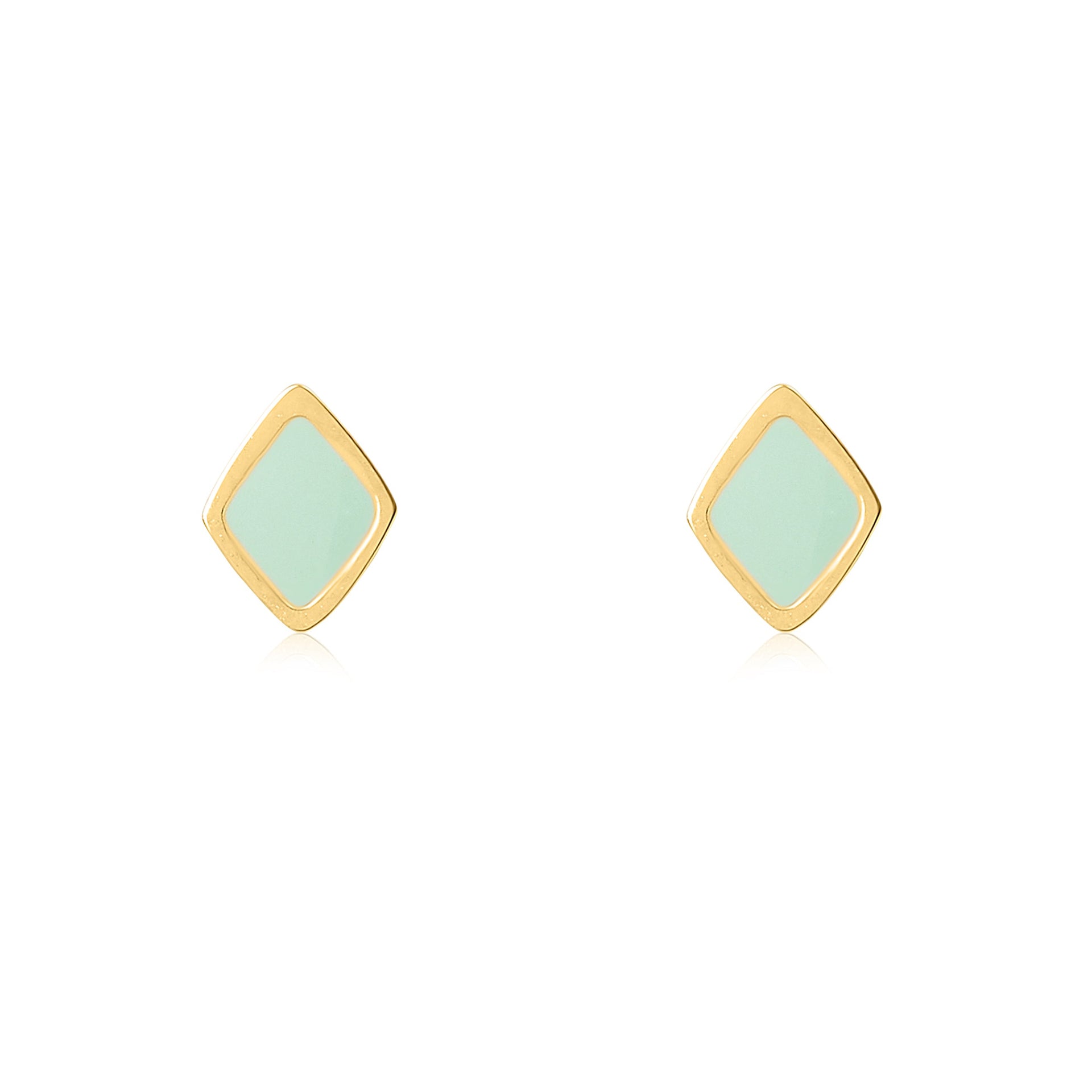 Gold Diamond Pebble Studs - Coralandmint