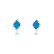 Silver Diamond Pebble Studs - Coralandmint