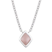 Silver Diamond Pebble Necklace - Coralandmint