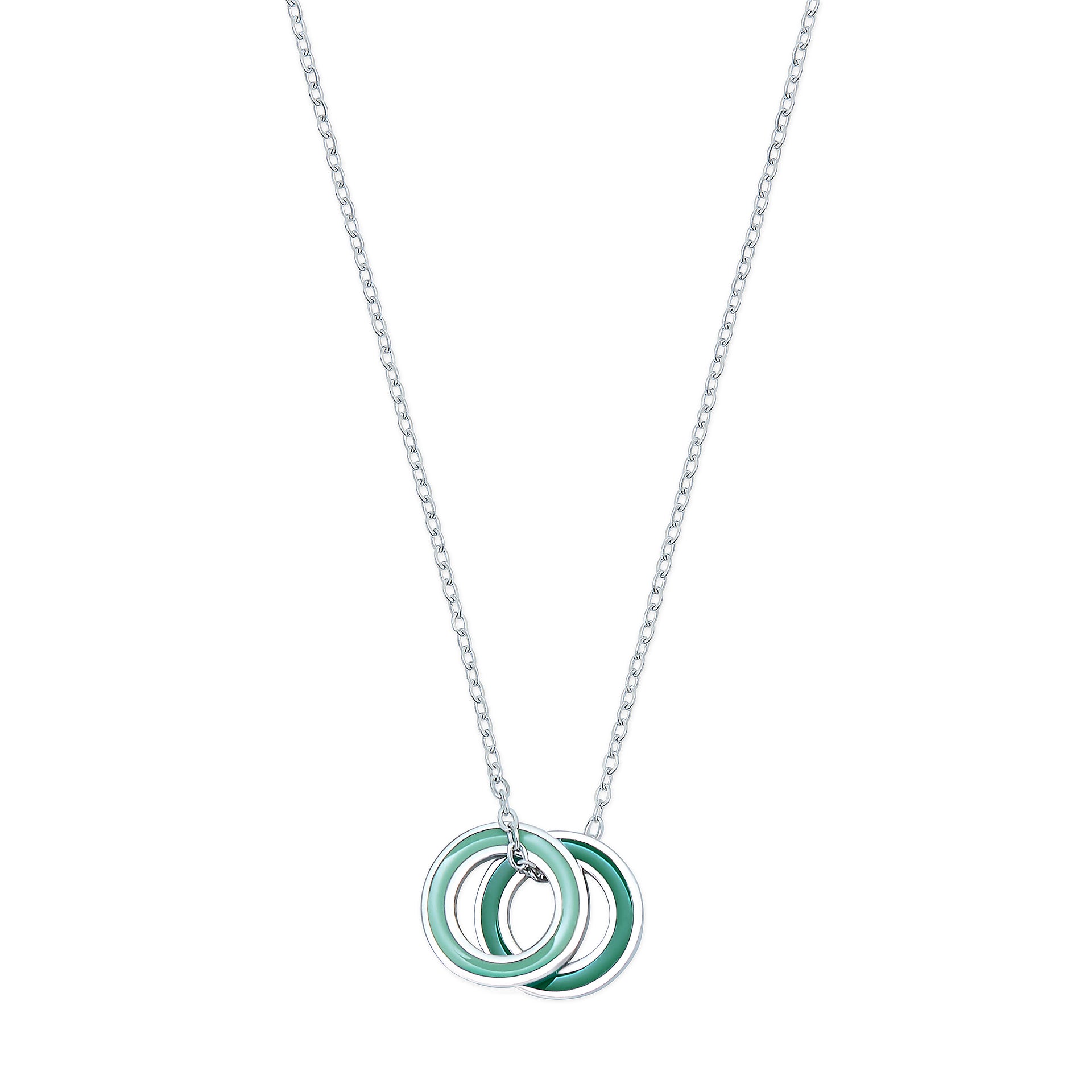 Silver Enamel Double Eternity Necklace - Coralandmint