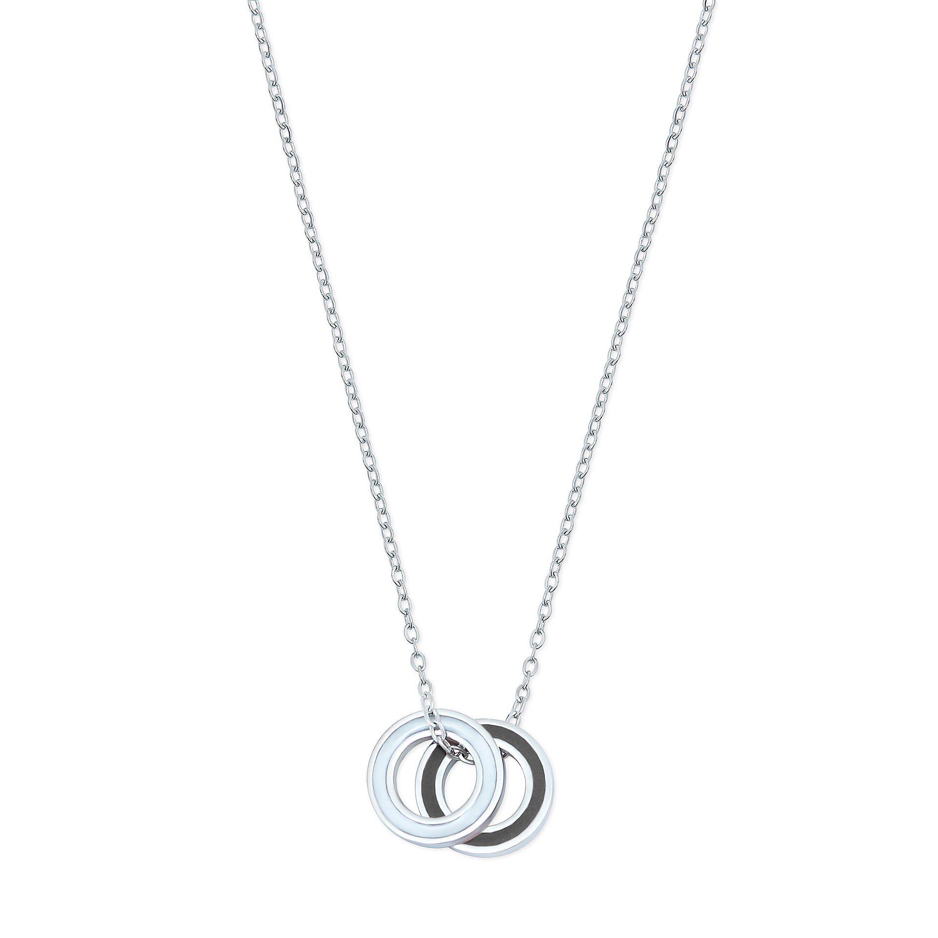 Silver Enamel Double Eternity Necklace - Coralandmint