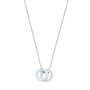 Silver Enamel Double Eternity Necklace - Coralandmint