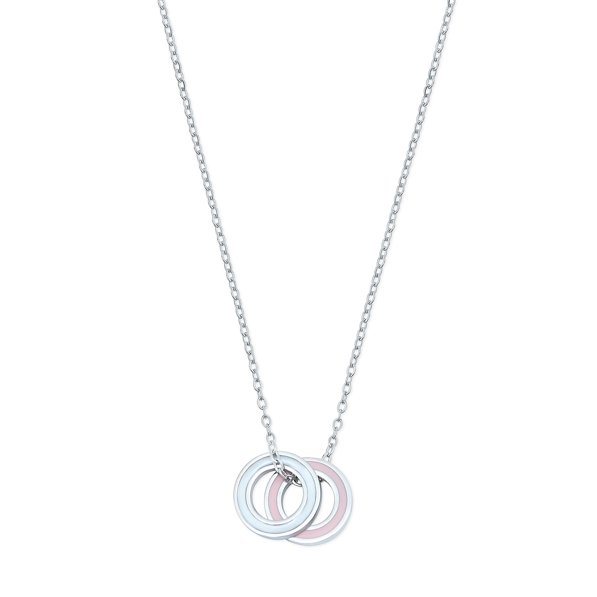 Silver Enamel Double Eternity Necklace - Coralandmint