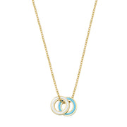 Gold Enamel Double Eternity Necklace - Coralandmint