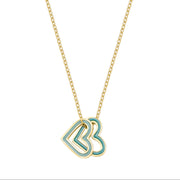 Gold Double Heart Charm Necklace - Coralandmint
