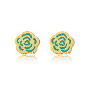 Gold Rose Studs - Coralandmint
