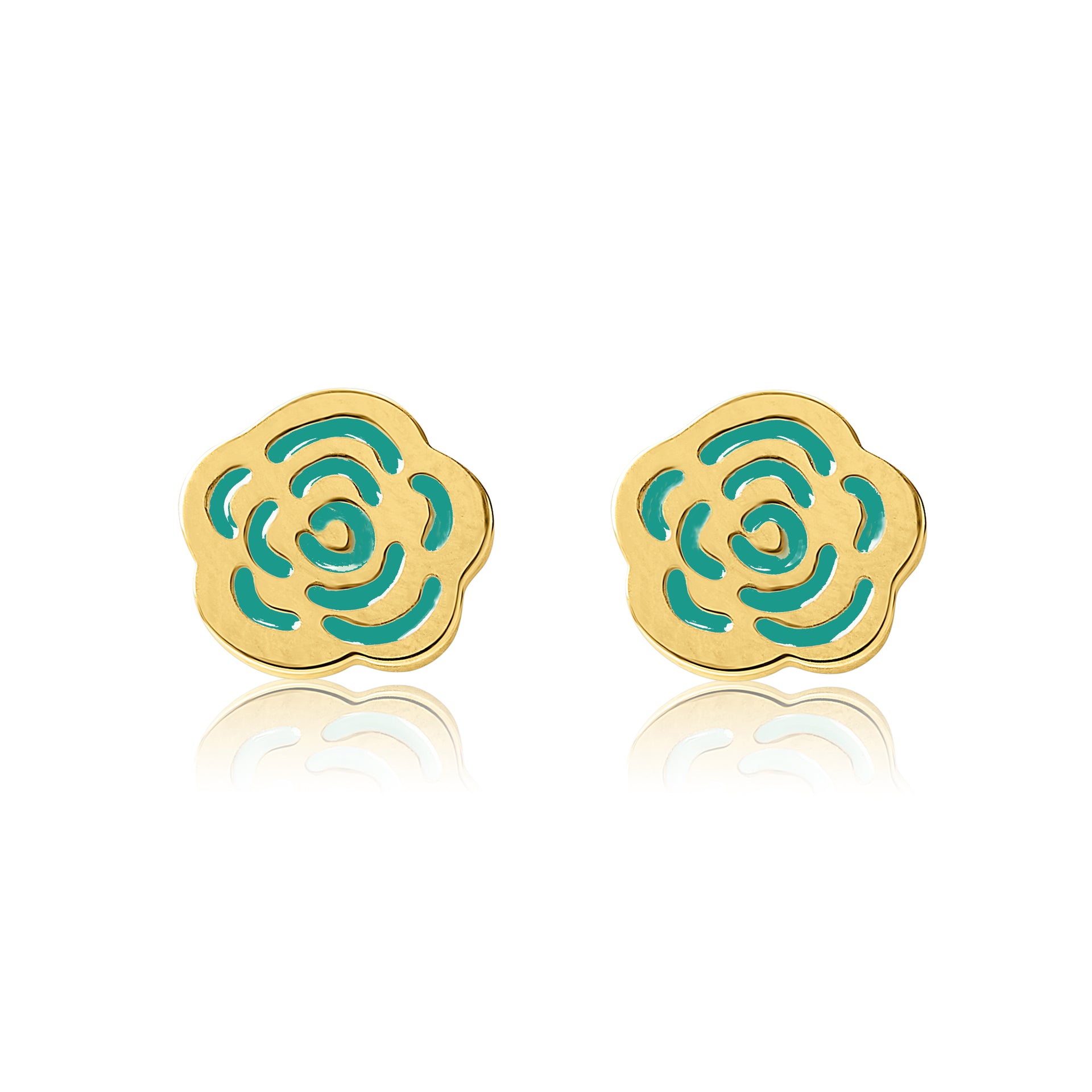 Gold Rose Studs - Coralandmint