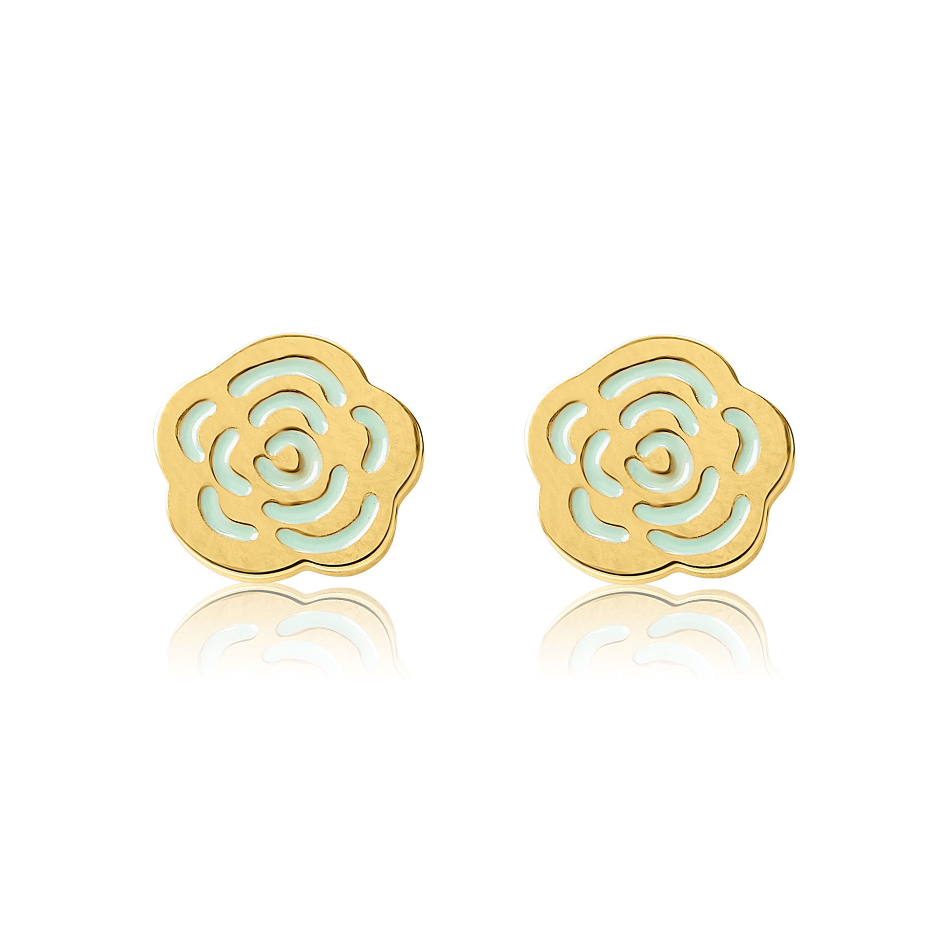 Gold Rose Studs - Coralandmint