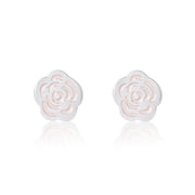 Silver Rose Studs - Coralandmint