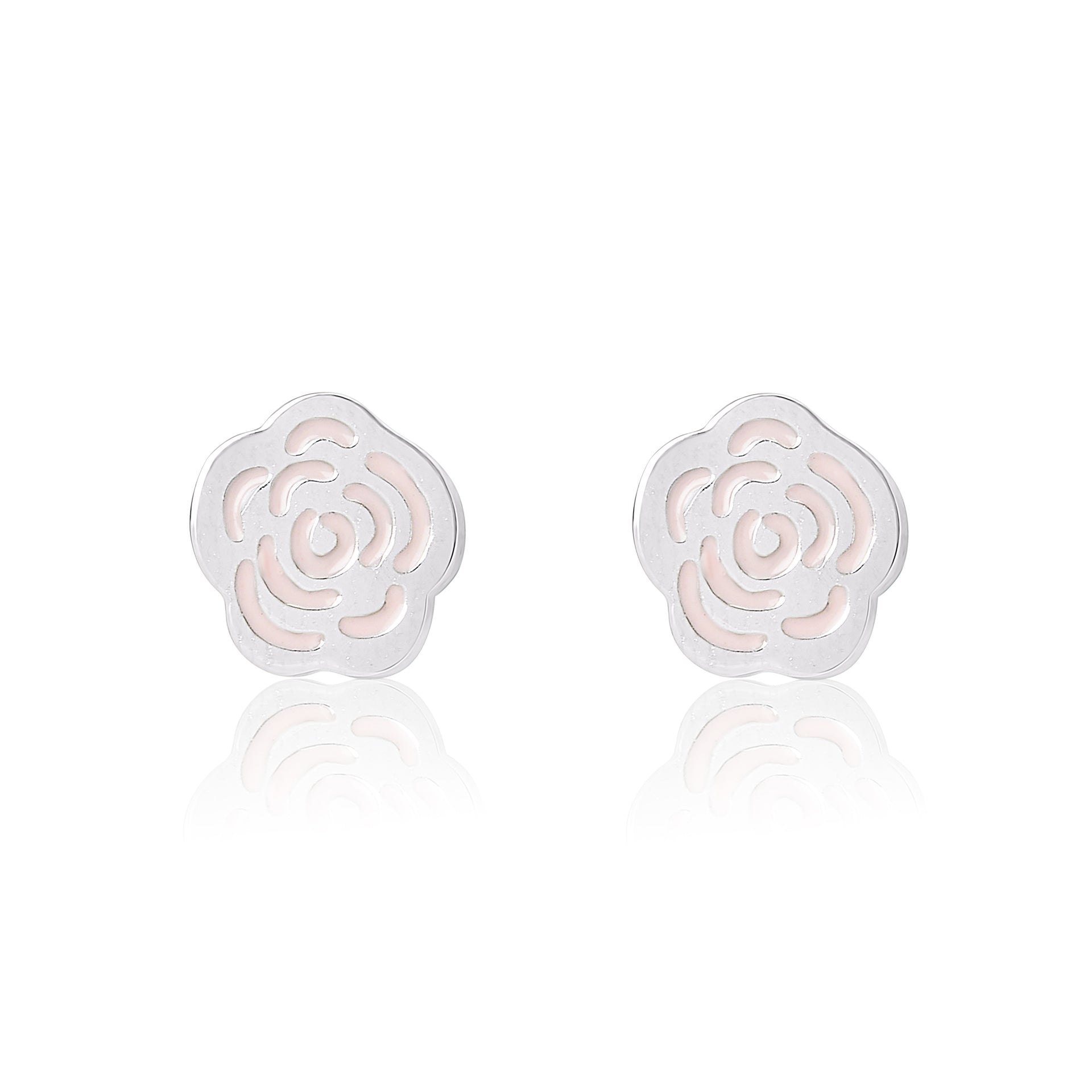 Silver Rose Studs - Coralandmint
