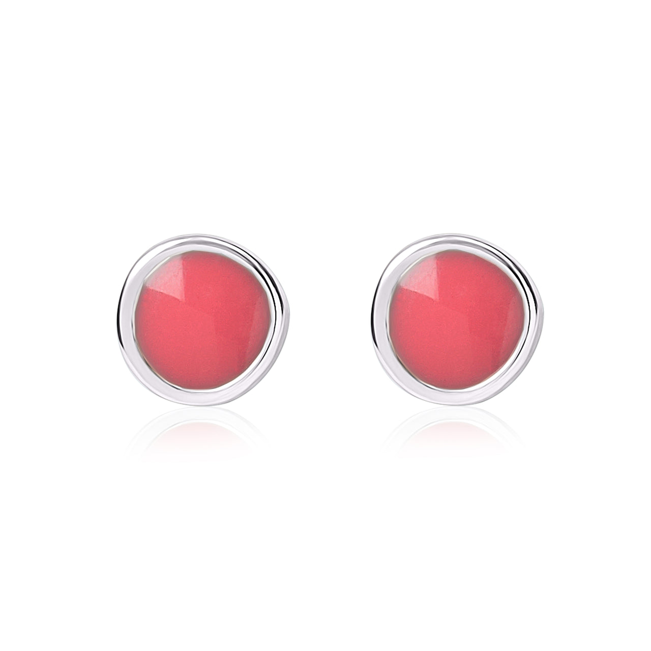 Silver Pebble Studs - Various Colours - Coralandmint