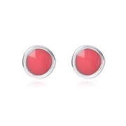 Silver Pebble Studs - Various Colours - Coralandmint