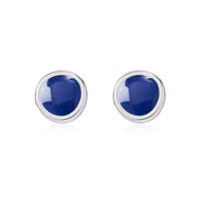 Silver Pebble Studs - Various Colours - Coralandmint