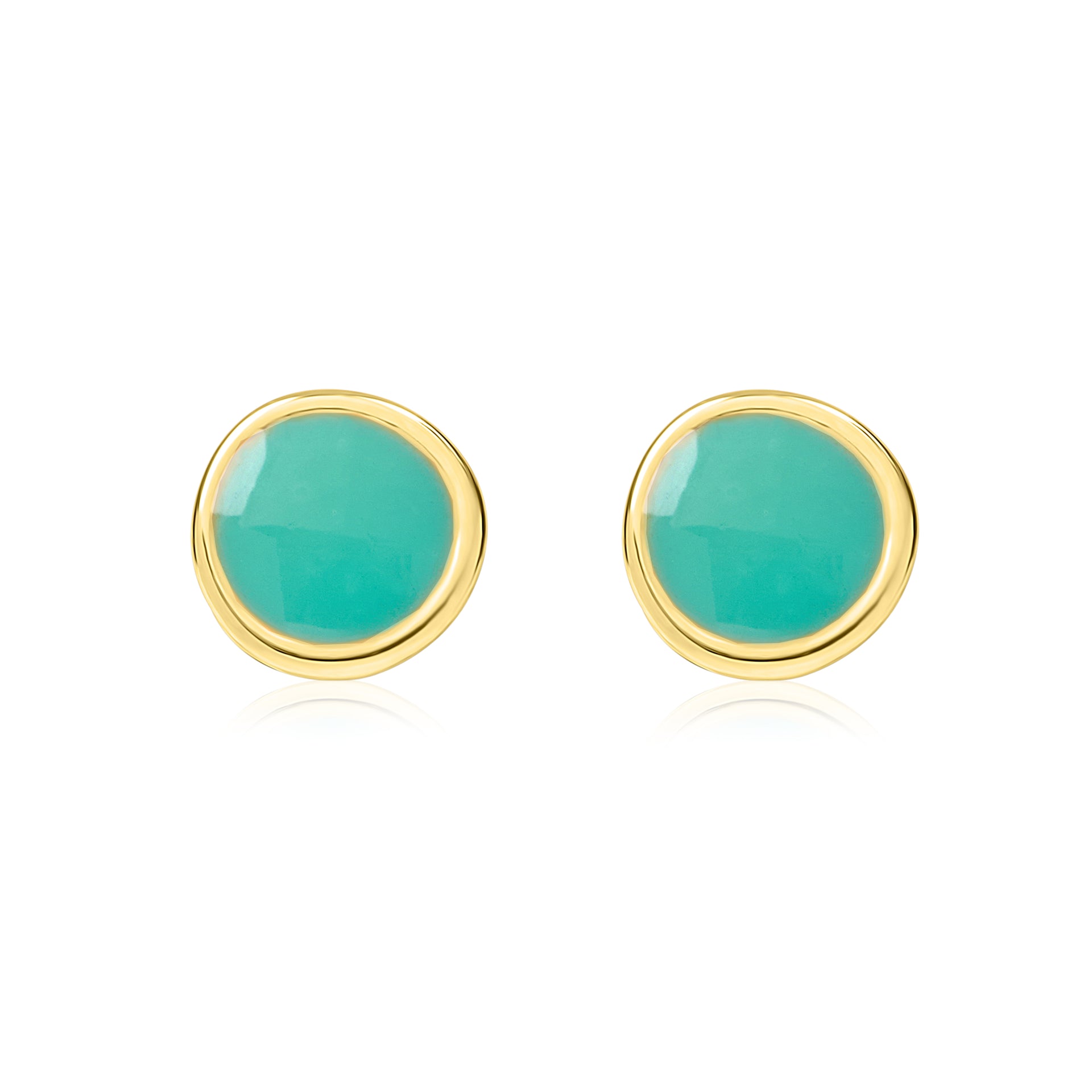 Gold Pebble Studs - Various Colours - Coralandmint