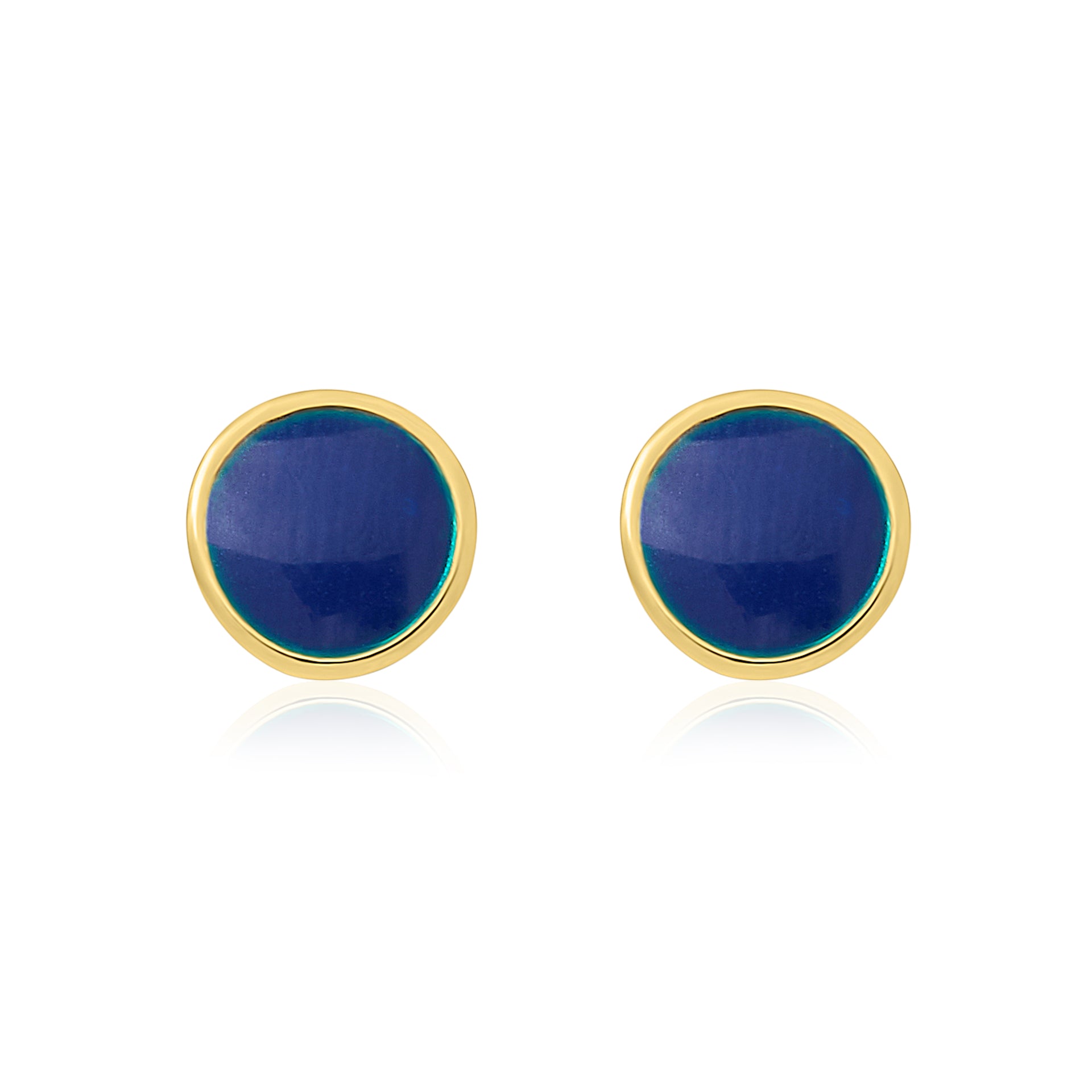 Gold Pebble Studs - Various Colours - Coralandmint