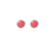 Mini Silver Pebble Studs - Various Colours - Coralandmint
