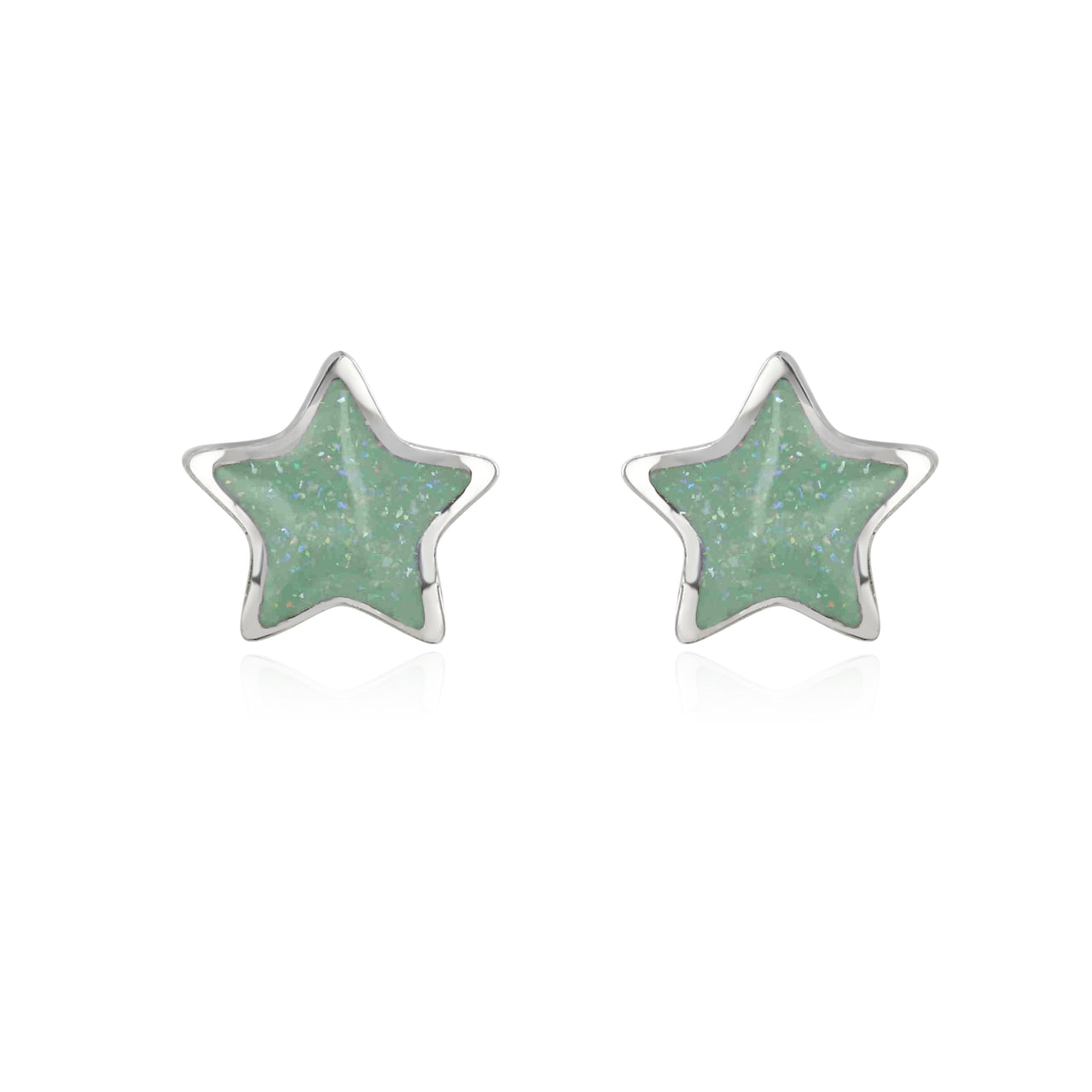 Mint sparkly stars