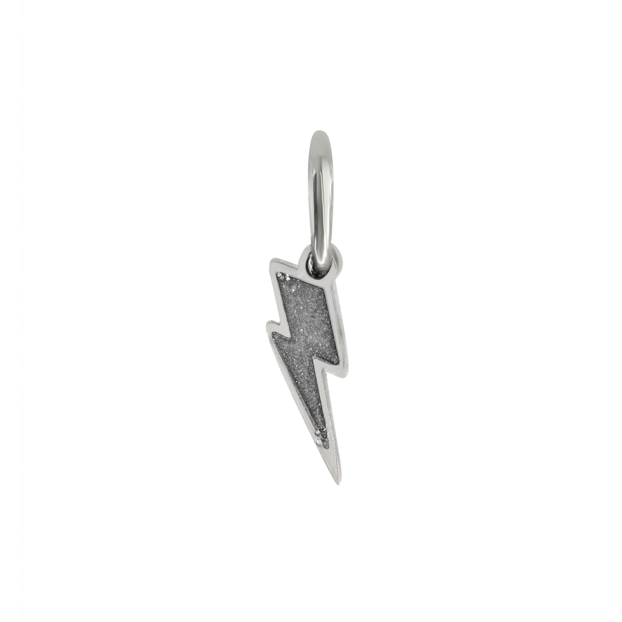 Silver lightning bolt charm necklace