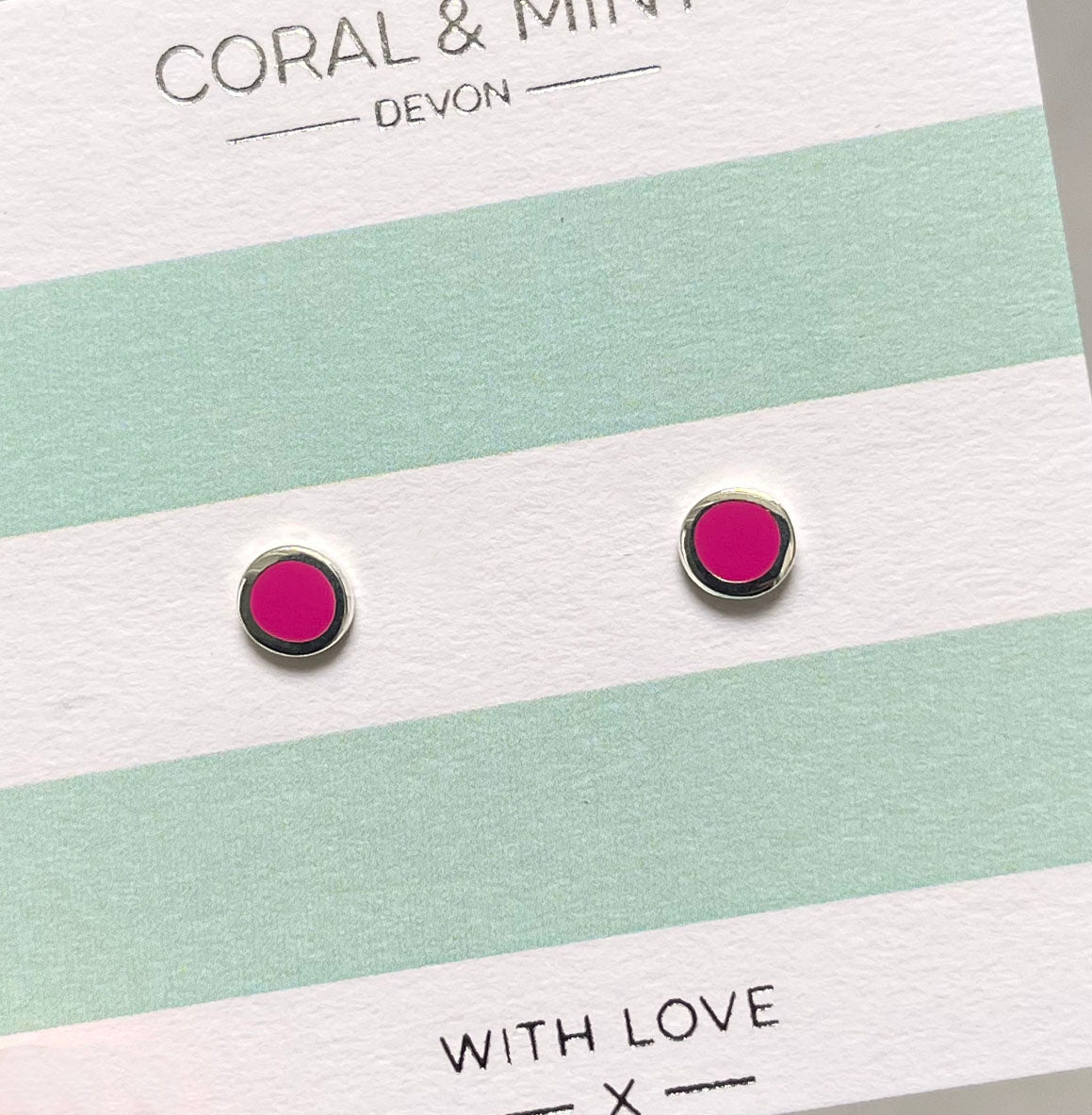 Fuchsia Enamel Studs