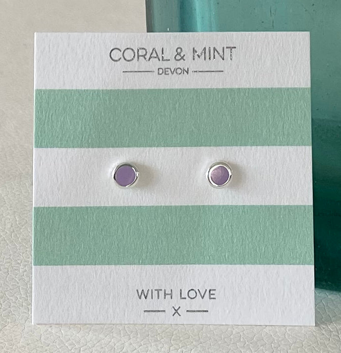 Lilac Enamel Studs