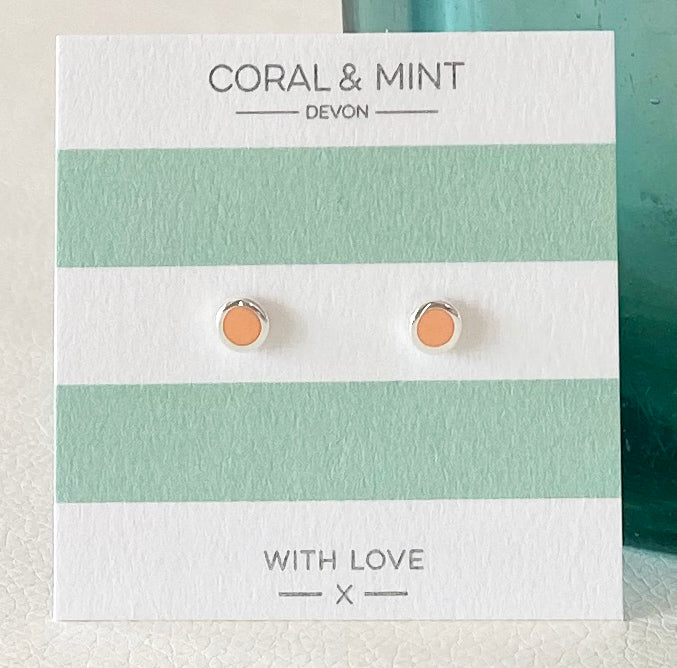 Light Coral Enamel Studs