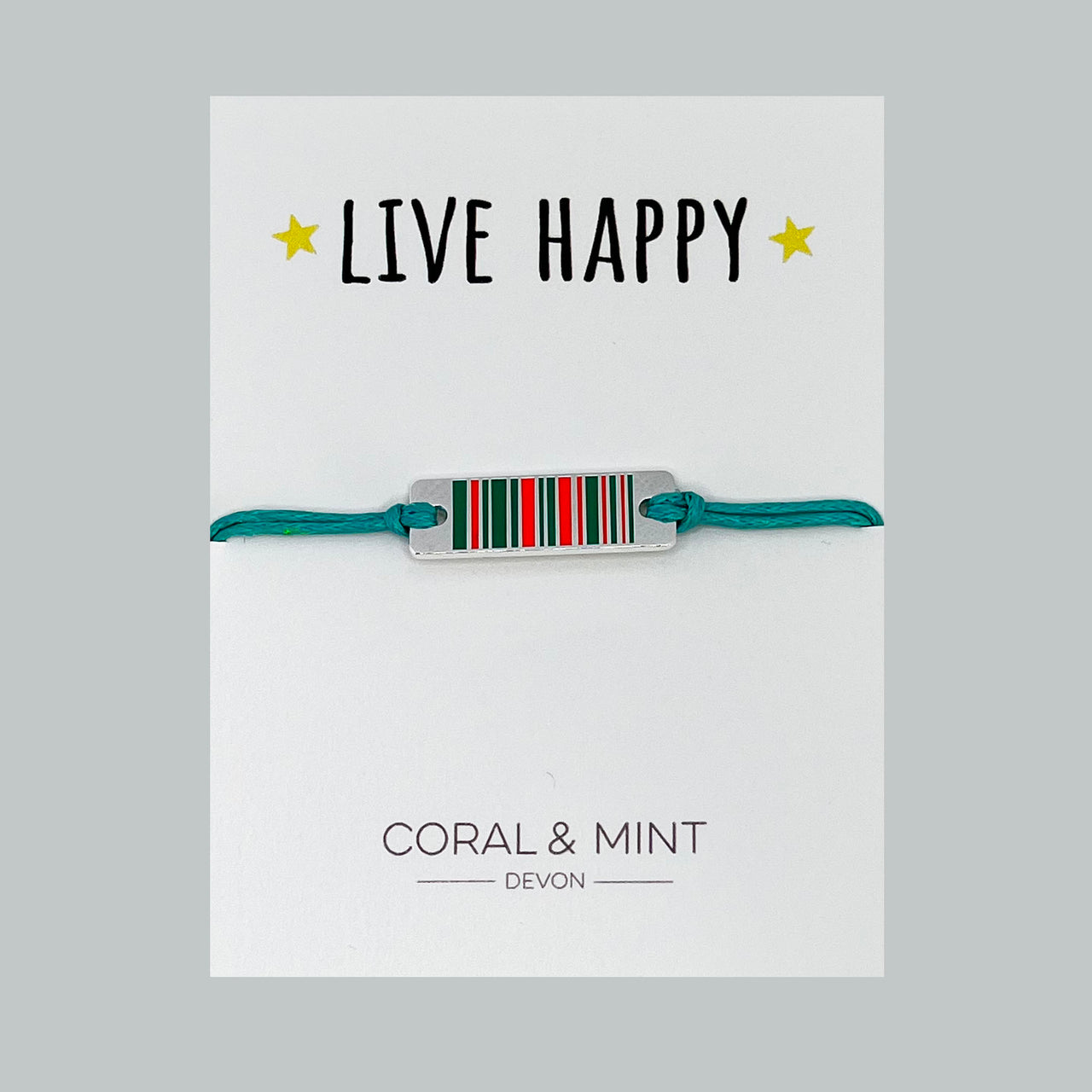Live Happy - Mint and Coral Charm