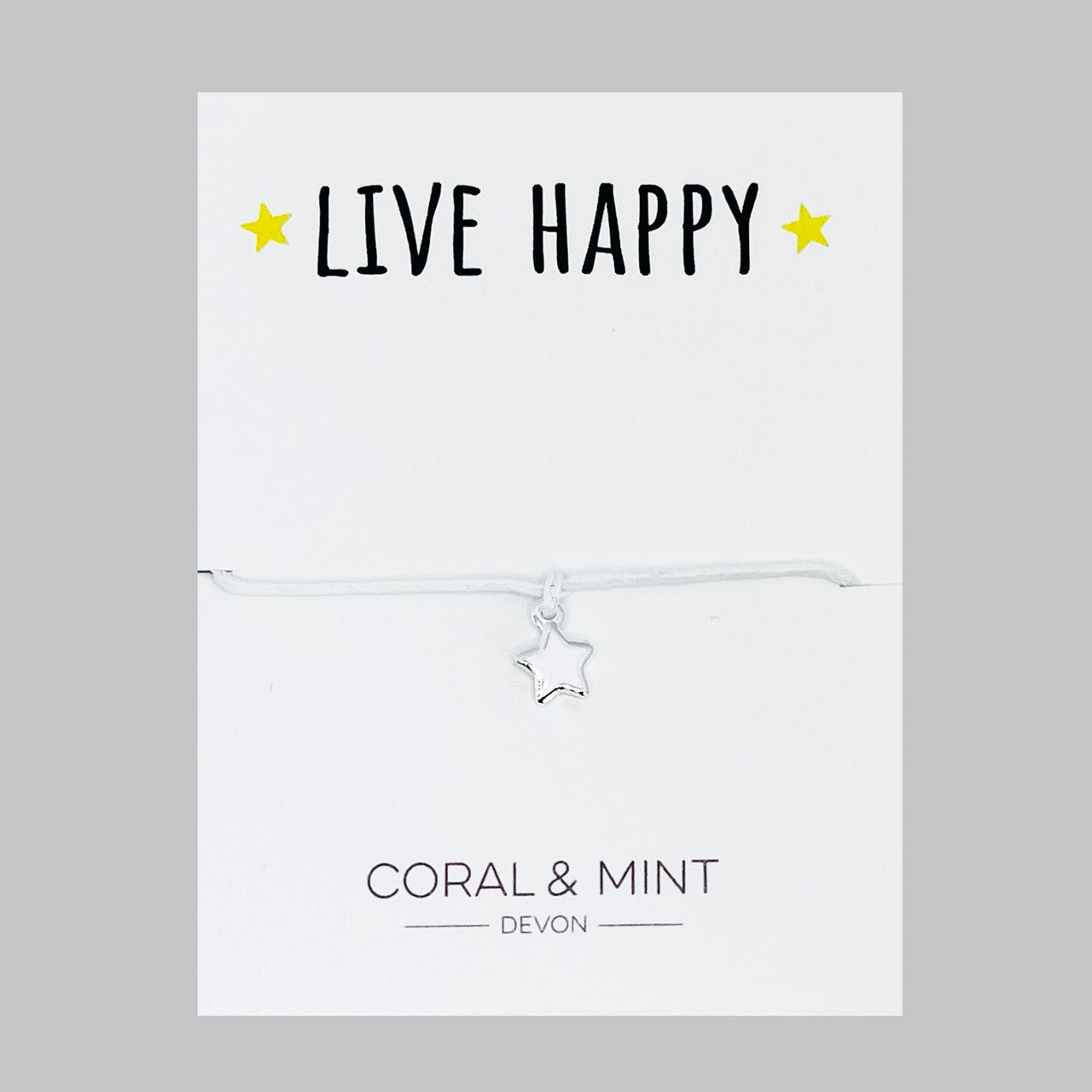 Live Happy - white star