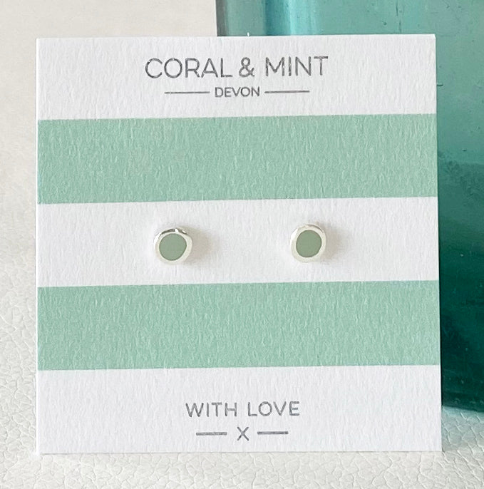 Mint Enamel Studs